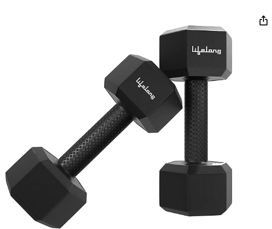 Lifelong PVC Hex Fixed Dumbbells Pack of 2